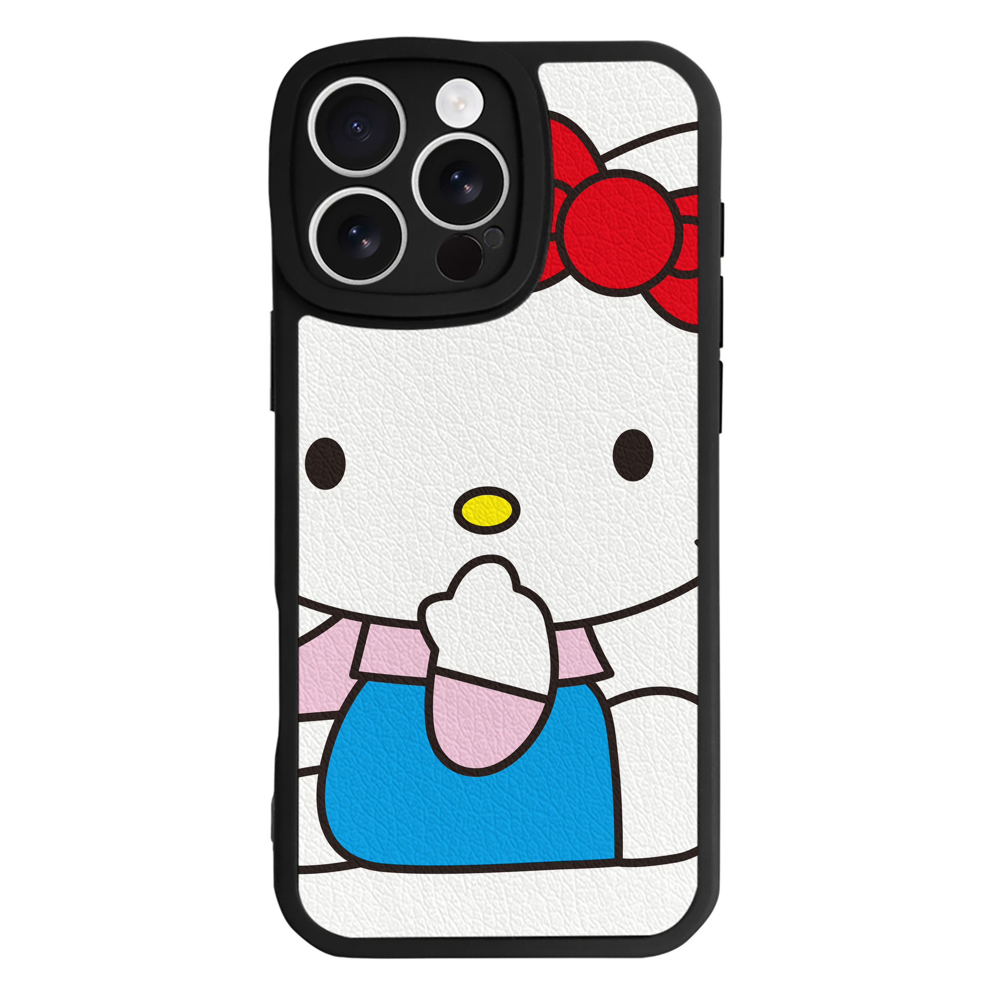 （画像用） Hello Kitty ハローキティ 【iPhone 16シリーズ対応】シリコンスマホケース（レザー調） 材質：シリコン